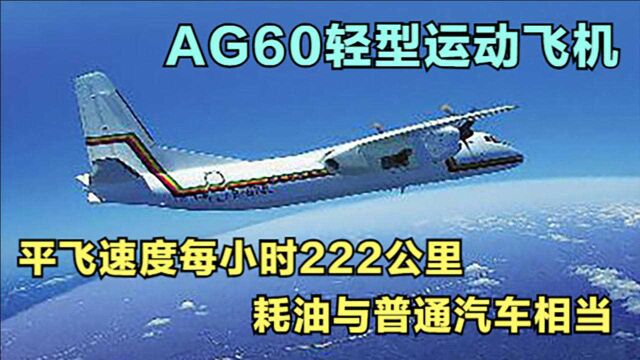 AG60轻型运动飞机,平飞速度每小时222公里,耗油与普通汽车相当