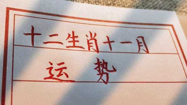 十二生肖11月份运势,看看你的是什么吧?手写