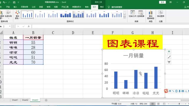 Excel零基础课程,插入图表,新增数据图表不用重新插入!