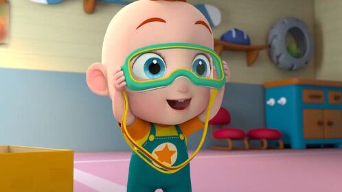 汪汪看动画小可爱超级宝贝jojo化身威猛的鲨鱼先生快乐跳起了律动操