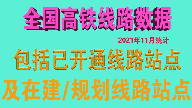 2021年全国高铁线路站点数据分享 包括在建规划线路 kmz格式直接使用