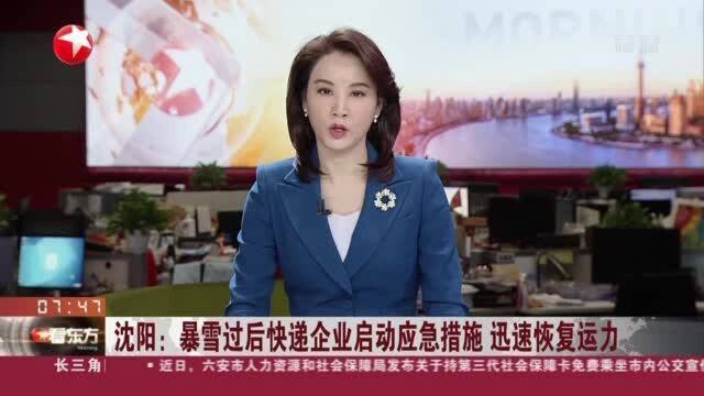 沈阳:暴雪过后快递企业启动应急措施 迅速恢复运力