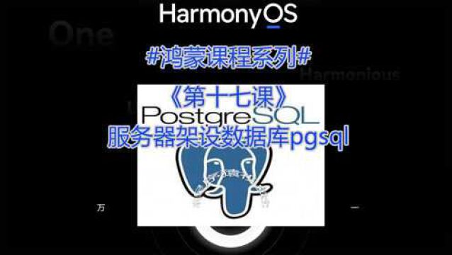 程序员鸿蒙教程第十七课:服务器架设数据库PostgreSQL(pgsql)