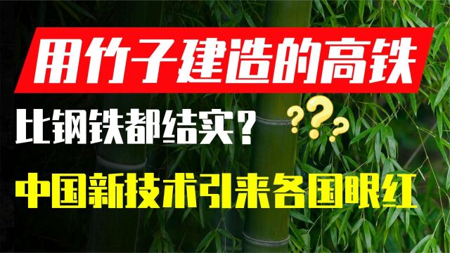 中国新技术惹各国眼红,竹子建造高铁,硬度比钢铁还坚固?