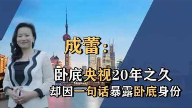 成蕾:卧底央视20年之久,只因口误暴露身份,背后势力不容小觑