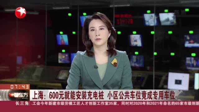 上海:600元就能安装充电桩 小区公共车位竟成专用车位