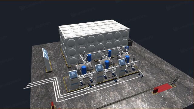 【山海鲸可视化模板】现代水泵房