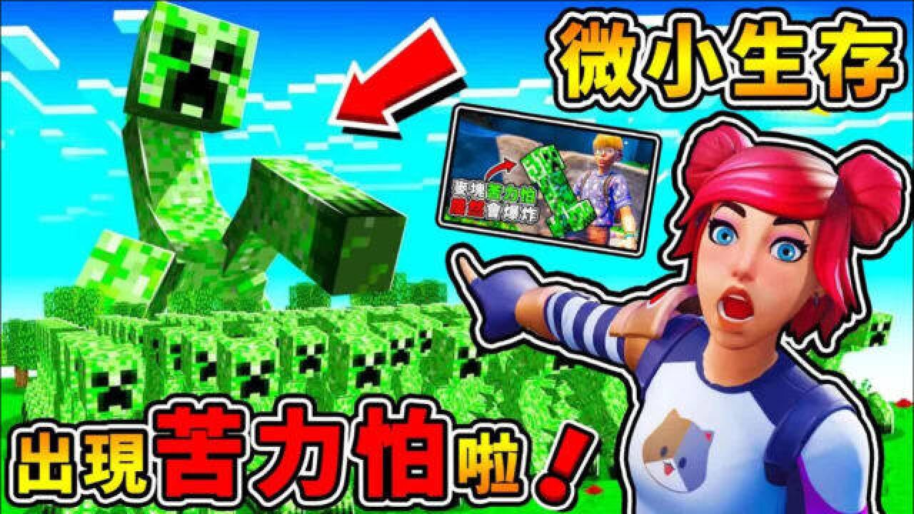 【缩小生存】出现苦力怕自爆生物 无敌杀不死见人冲过来 第一季