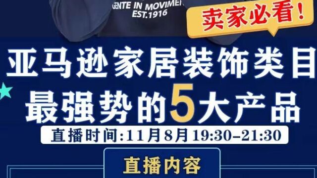 CBEC老陈直播第二期:亚马逊家居装饰类目最强势的5大产品,卖家必看!