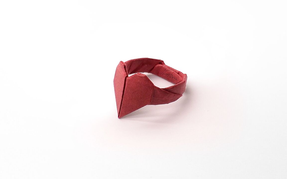 【折纸】心形戒指 origami heart ring