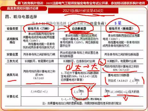 枫叶注电直流系统联络电器选择注册电气工程师