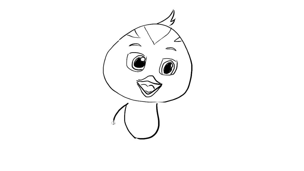 萌鸡小队动画片中的三哥欢欢卡通简笔画教程