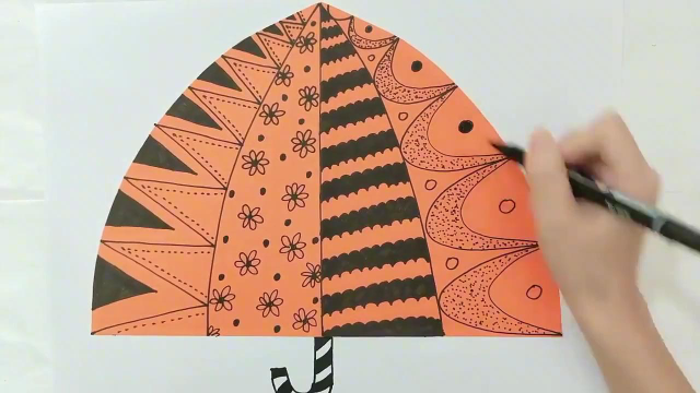 美术雨伞画大班图片