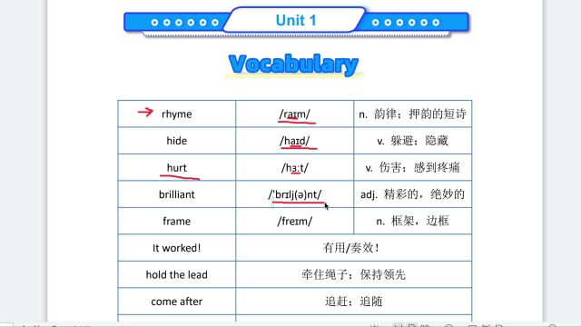 SM 4 词汇预习 lesson 5