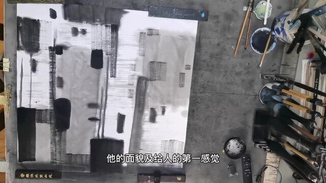 韩宁水墨画603路灯美术作品展示讲解,艺术表现绘画与画画的技法应用