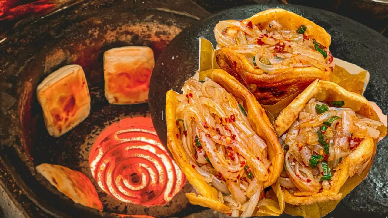深圳巷子里的"南充锅盔"居然夹凉粉,咬一口酥脆掉渣,好吃吗?