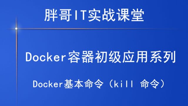 Docker基本命令(kill 命令)上1