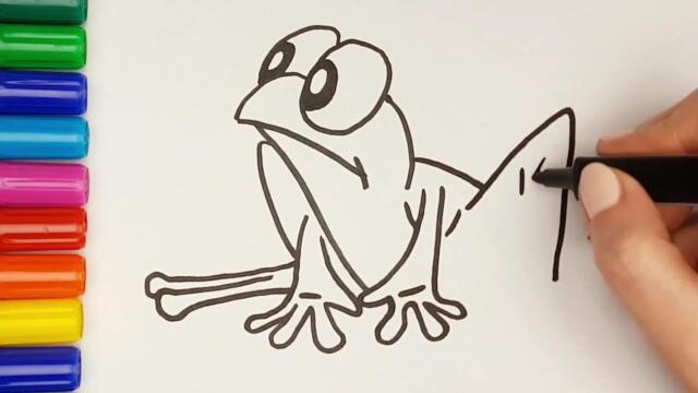 找不同人学画画的结果,妈妈教我画的可爱小青蛙你喜欢吗