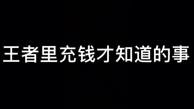 王者荣耀:王者里充钱才知道的事儿,你们知道吗?