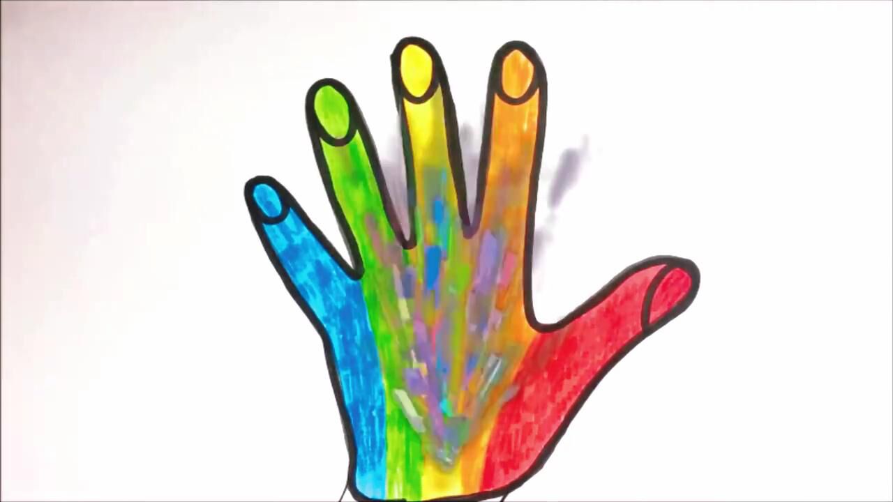 简易画教你画一只彩色手掌