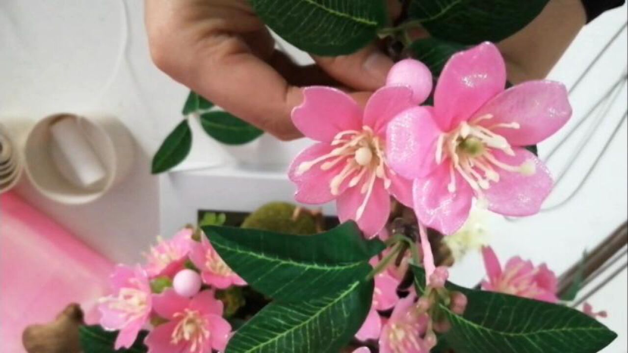 手工丝网花"樱花"教程_腾讯视频