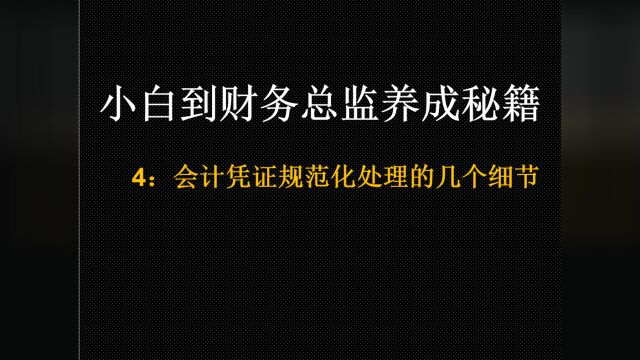 小白到财务总监养成秘籍4:会计凭证规范化处理的几个细节