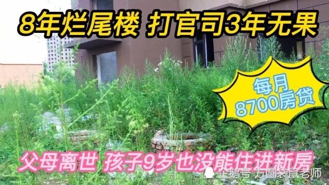 8年烂尾楼,打官司3年未果,每月8700房贷还不起了,离婚了