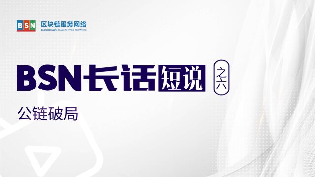 BSN长话短说之六公链破局!