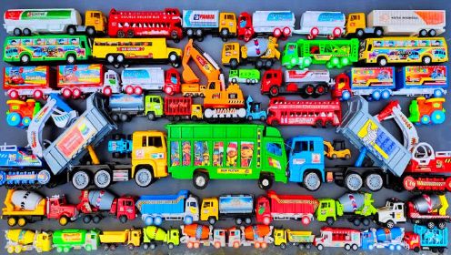 儿童益智玩具：搅拌车、翻斗车、挖掘机、校车、环卫车、公交车！