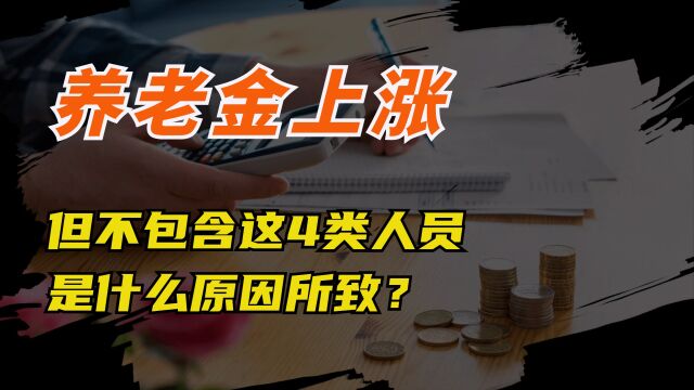 养老金实现连涨!但不包含这4类人员,是什么原因所致?