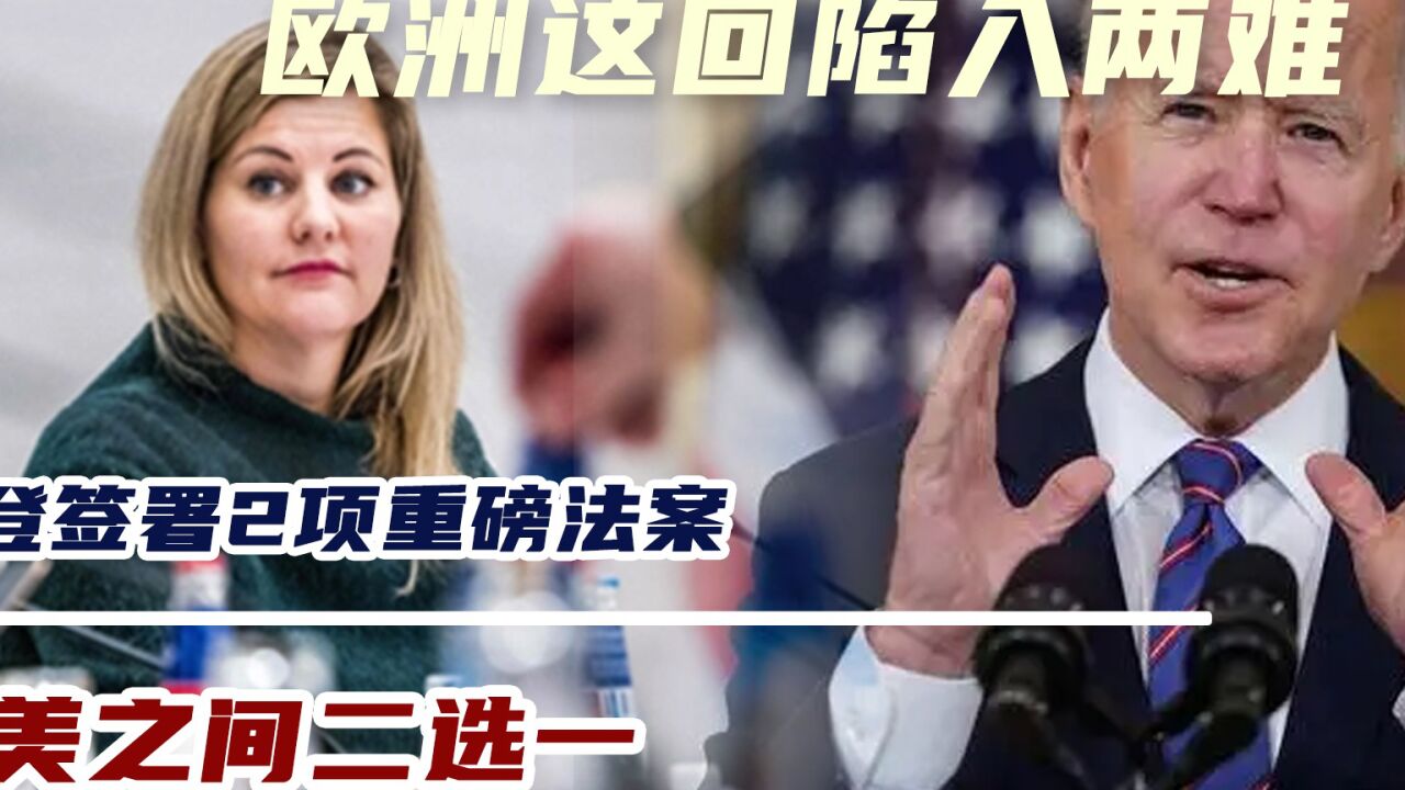 中美之间二选一！拜登签署2项重磅法案，欧洲这回陷入两难_腾讯视频