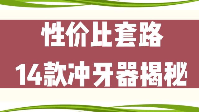 冲牙器14款测评总结:谁的口碑性价比第一?