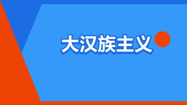 “大汉族主义”是什么意思?