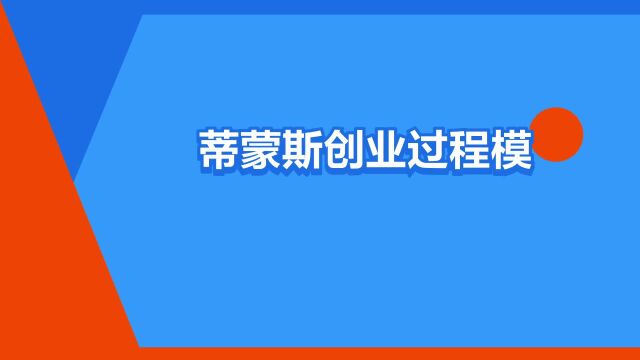 “蒂蒙斯创业过程模型”是什么意思?