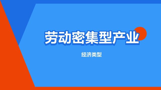 “劳动密集型产业”是什么意思?