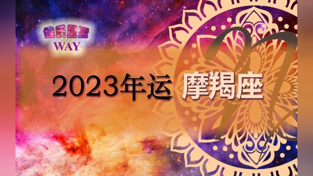 维氏星运2023摩羯座年运