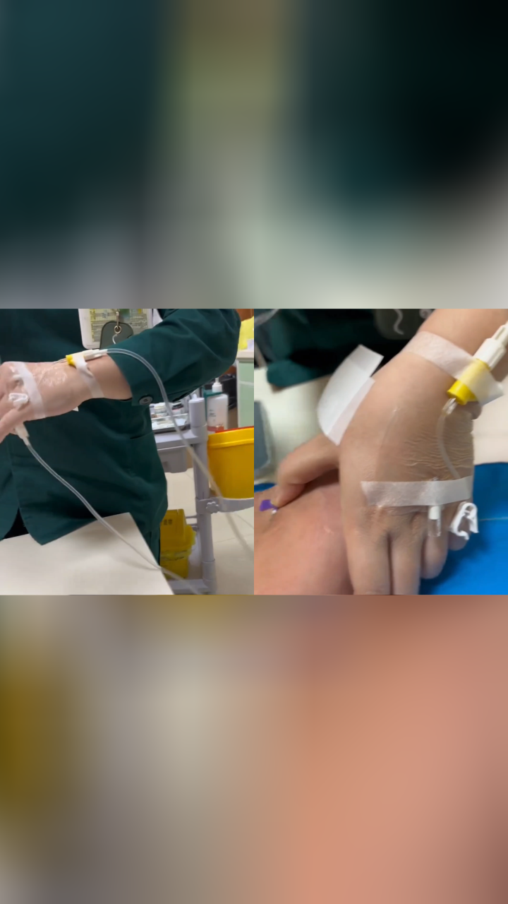 护士边输液边给患者扎针,患者:很心疼,觉得她们很不容易