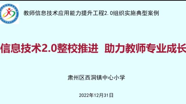 西洞镇中小学组织实施典型案例