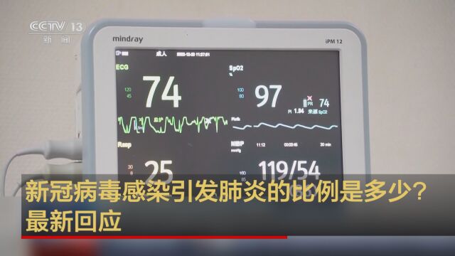 新冠病毒感染引发肺炎的比例是多少?最新回应