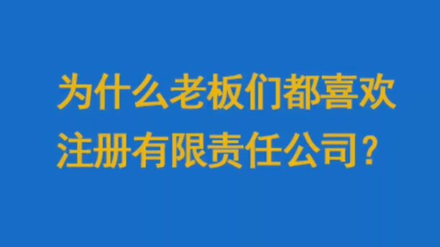 为什么老板们都喜欢注册有限责任公司?