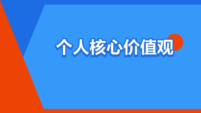 “个人核心价值观”是什么意思?