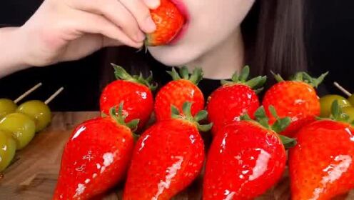 【ZOEY】吃播助眠 冰糖草莓&葡萄串 咀嚼音