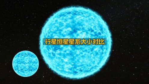 宇宙中的行星恒星星系大小对比