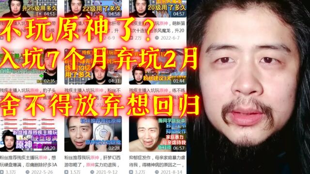 观众问我不玩原神了吗?入坑7个月弃坑2个月游戏经历,舍不得放弃想回归找回游戏的热情