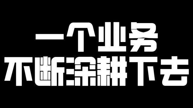 一个业务不断深耕下去