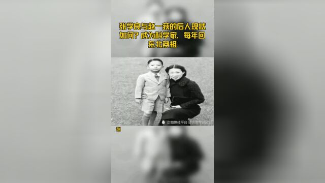 张学良与赵一荻的后人现状如何?成为科学家,每年回东北祭祖