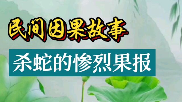 民间因果故事:杀蛇的惨烈果报