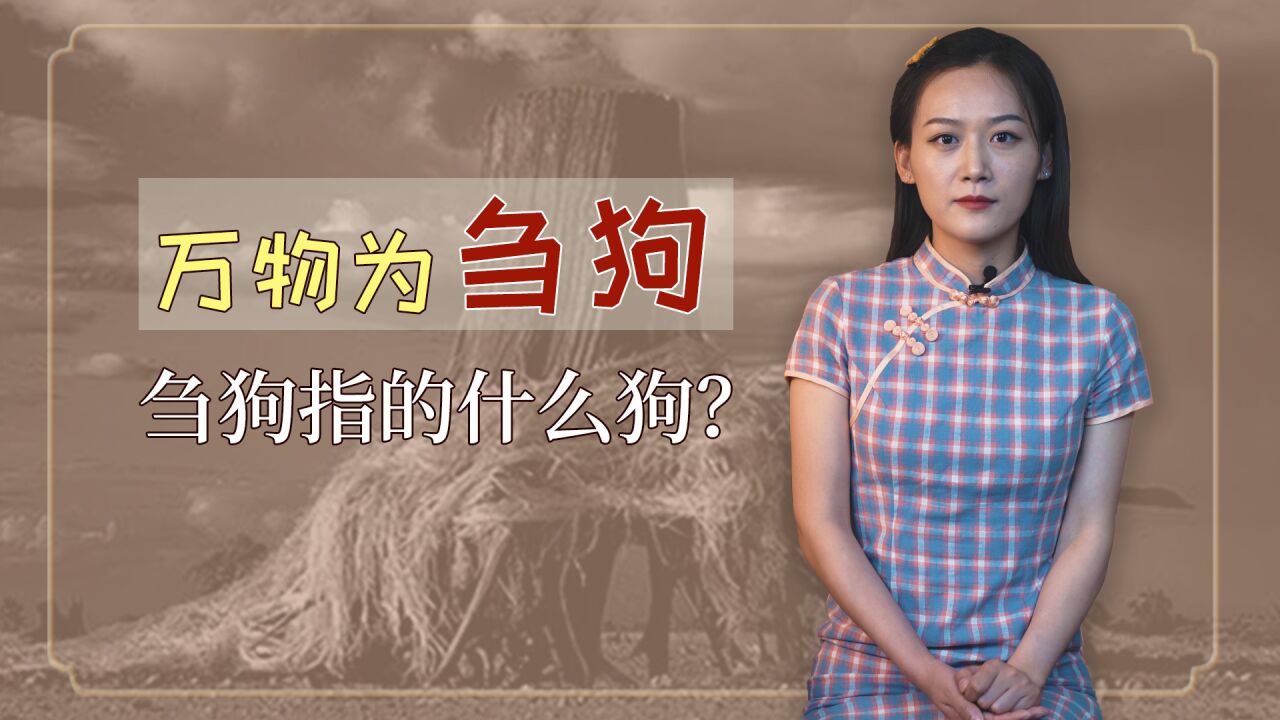 "天地不仁,以万物为刍狗"是啥意思"刍狗"到底是什么狗?