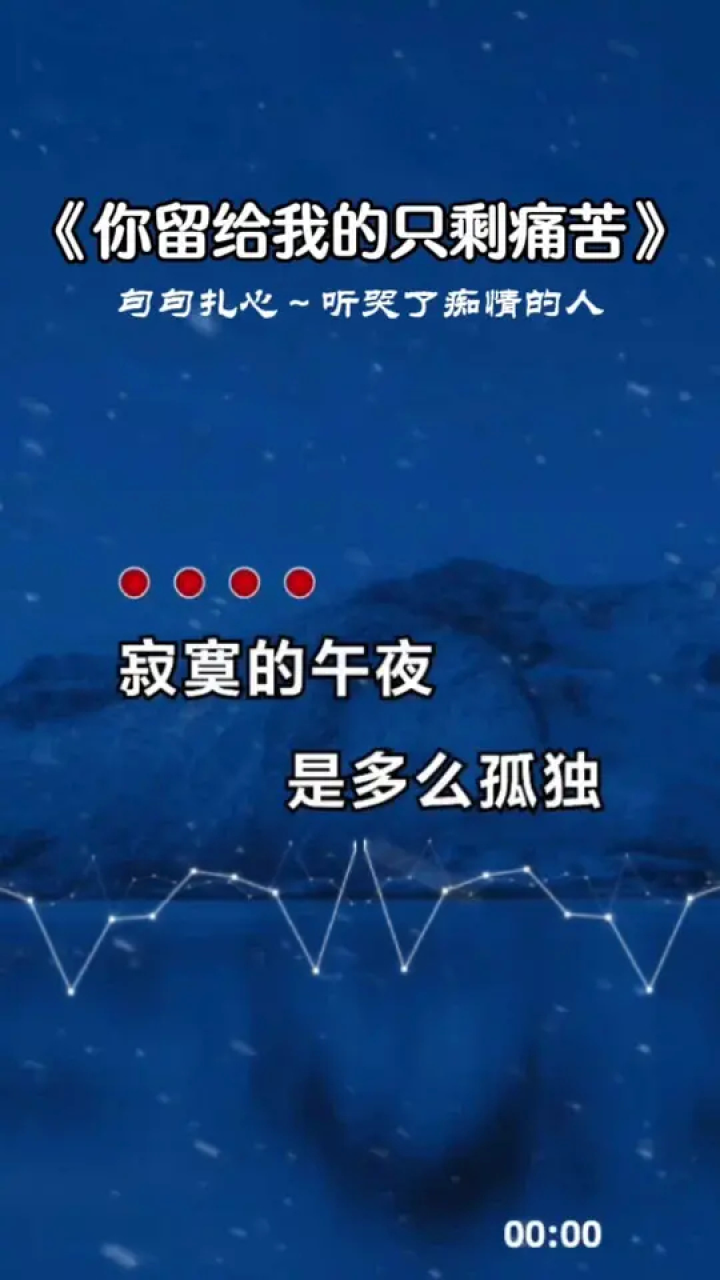 寂寞的午夜是多么孤独#你留给我的只剩痛苦 #伤感音乐 #歌词句句入心