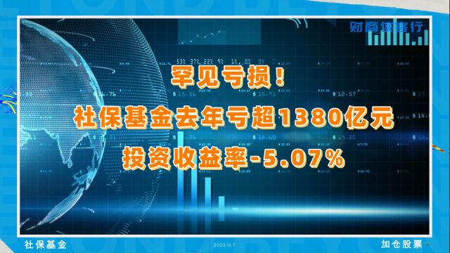 社保基金罕见亏超1380亿元